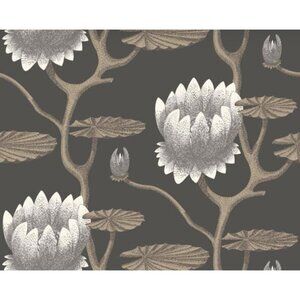 New Cole & Son Summer Lily Wallpaper Black Wht Gold 95/4026 A035 10.05m x 68.6cm